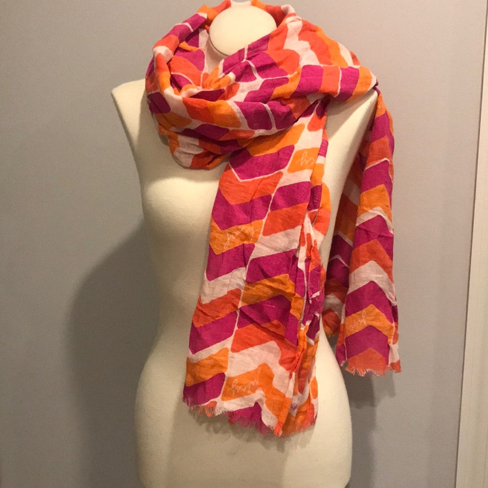 Juicy Couture pink and orange oblong scarf